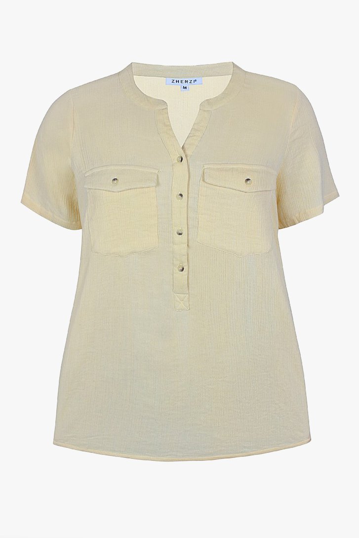 Zachtgele blouse in tetrastof