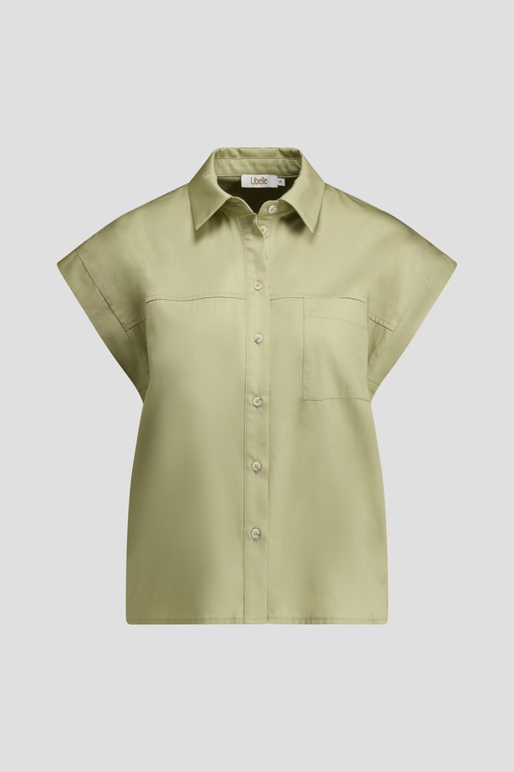 Productfoto 1 van Zachtgroene blouse met korte mouwen door Libelle voor Dames