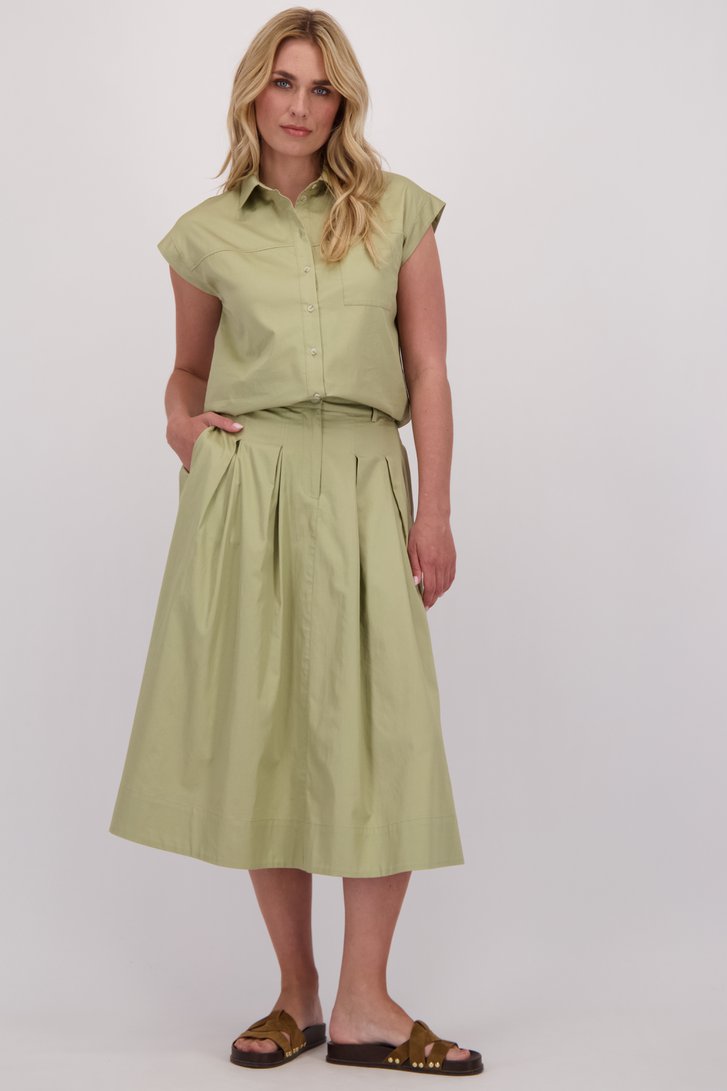 Voorkant van Zachtgroene midi rok door Libelle voor Dames