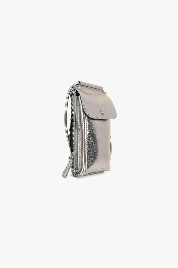 Voorkant van Zilver metallic telefoontasje door Liberty Island voor Dames