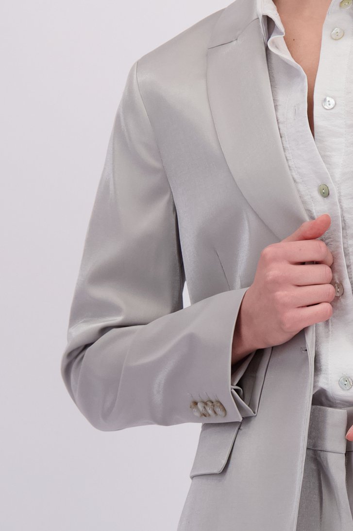 Detail van Zilvergrijze blazer door D'Auvry Studio voor Dames