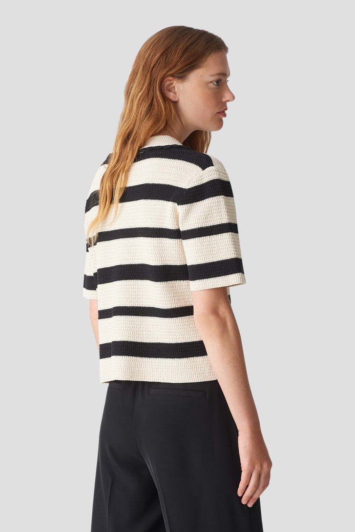 Zwart-beige gebreid truitje van Opus voor Dames