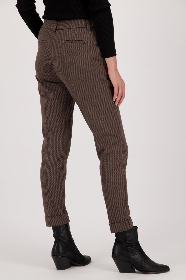 Zwart-bruine geklede broek van Opus voor Dames