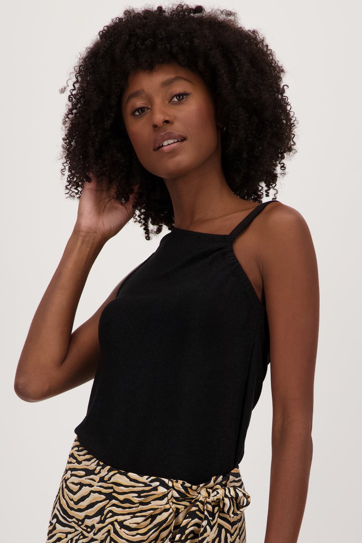 Zwart glitterend topje van Louise voor Dames