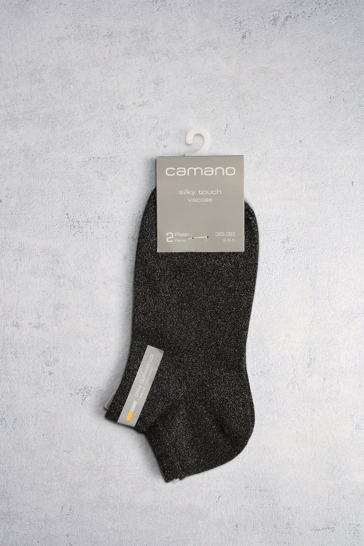 Productfoto 3 van Zwart-grijze glittersokken - 2 paar door Camano voor Dames