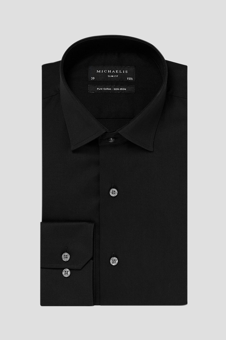 Zwart hemd - slim fit van Michaelis voor Heren