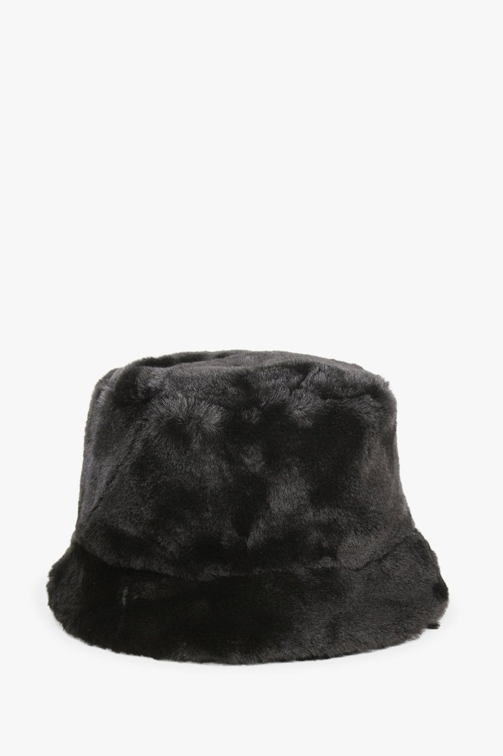 Zwart hoedje in fake fur met fleece voering van Modeno voor Dames