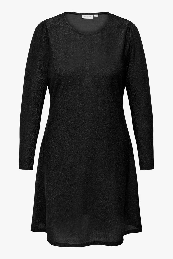 Zwart kleed in subtiele glitterstof van Only Carmakoma voor Dames