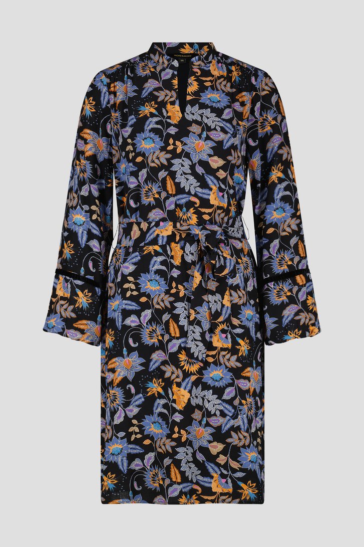 Zwart kleedje met fijne bloemenprint van More & More voor Dames
