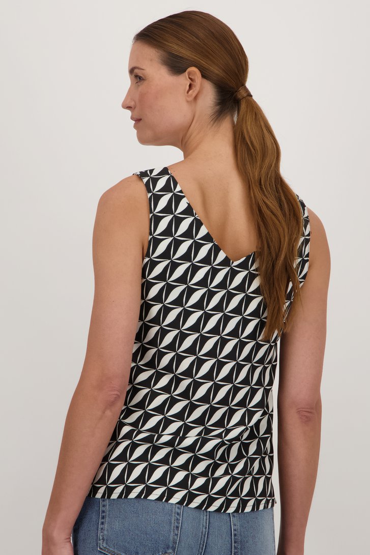 Zwart topje met grafische print van More & More voor Dames
