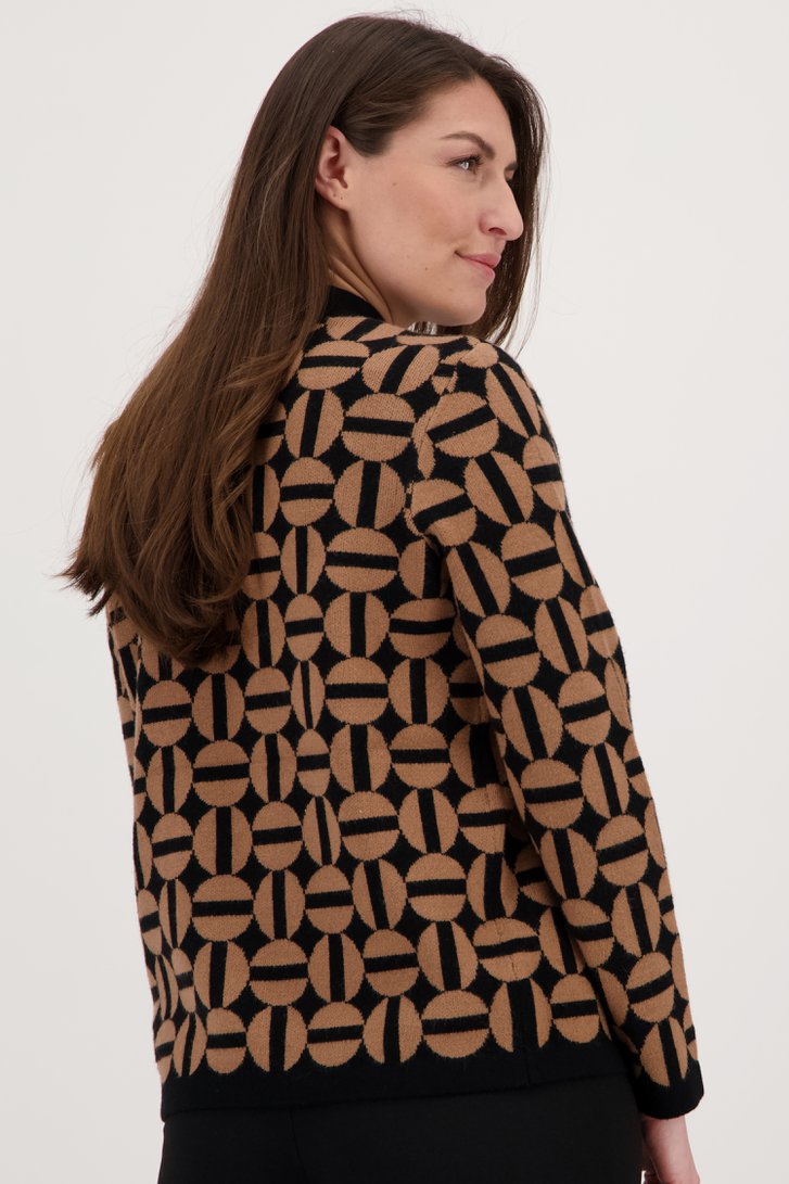 Zwart truitje met beige print van Signature voor Dames