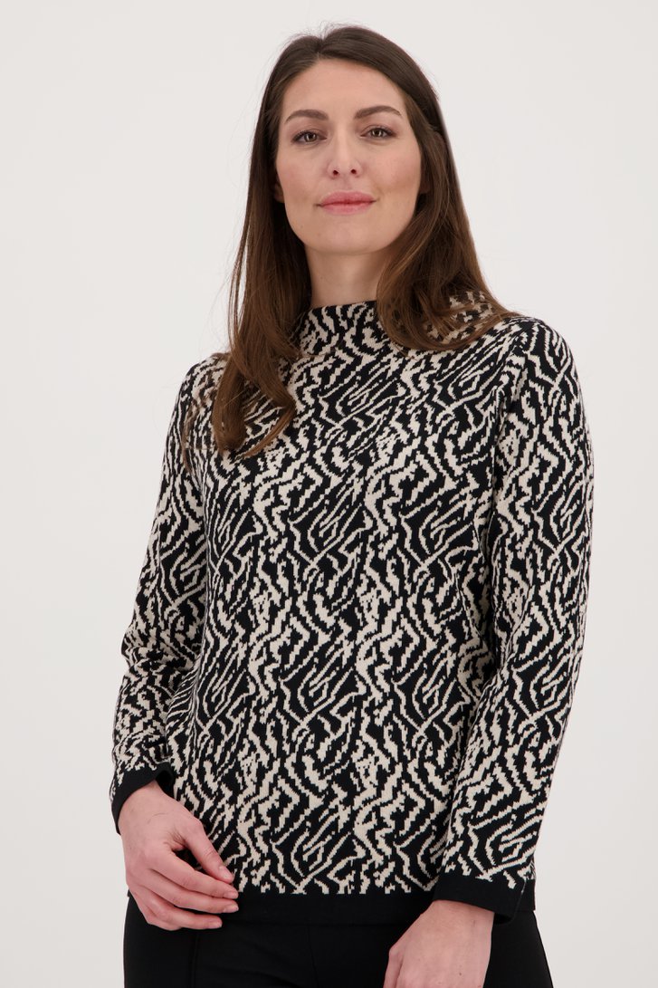 Zwart truitje met ecru print van Signature voor Dames