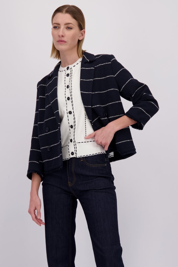 Voorkant van Zwart vestje met strepen door More & More voor Dames