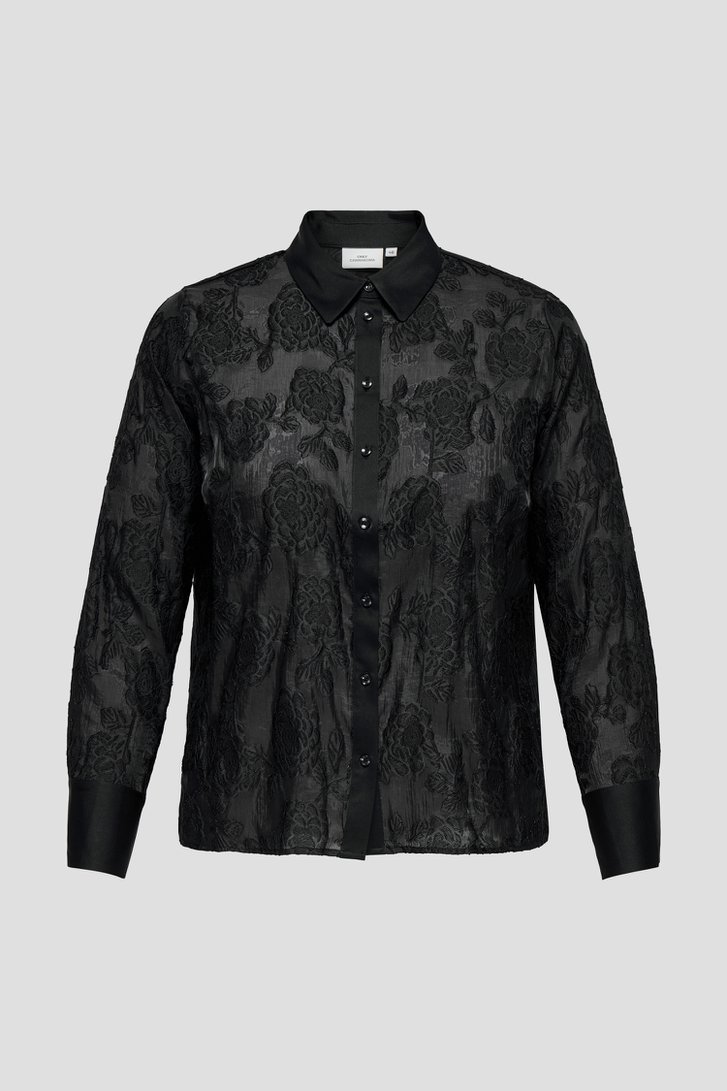 Productfoto 1 van Zwarte blouse met broderie door ONLY Carmakoma voor Dames