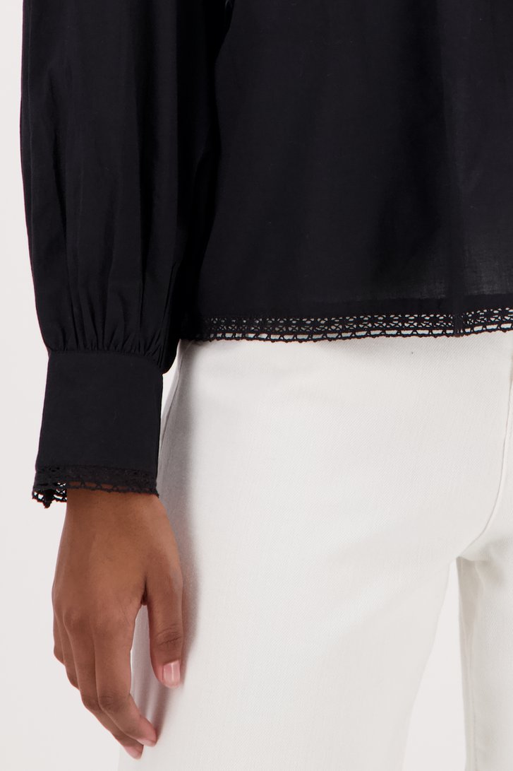 Zwarte blouse met fijne details van Louise voor Dames