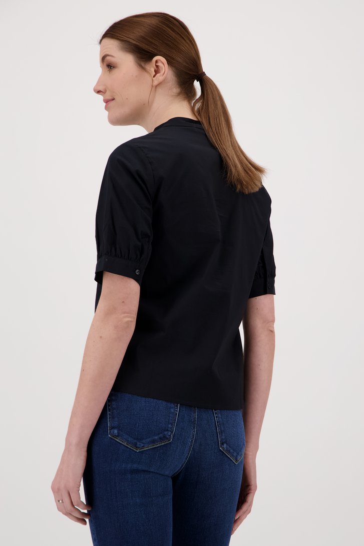 Zwarte blouse met korte mouwen van Liberty Island voor Dames