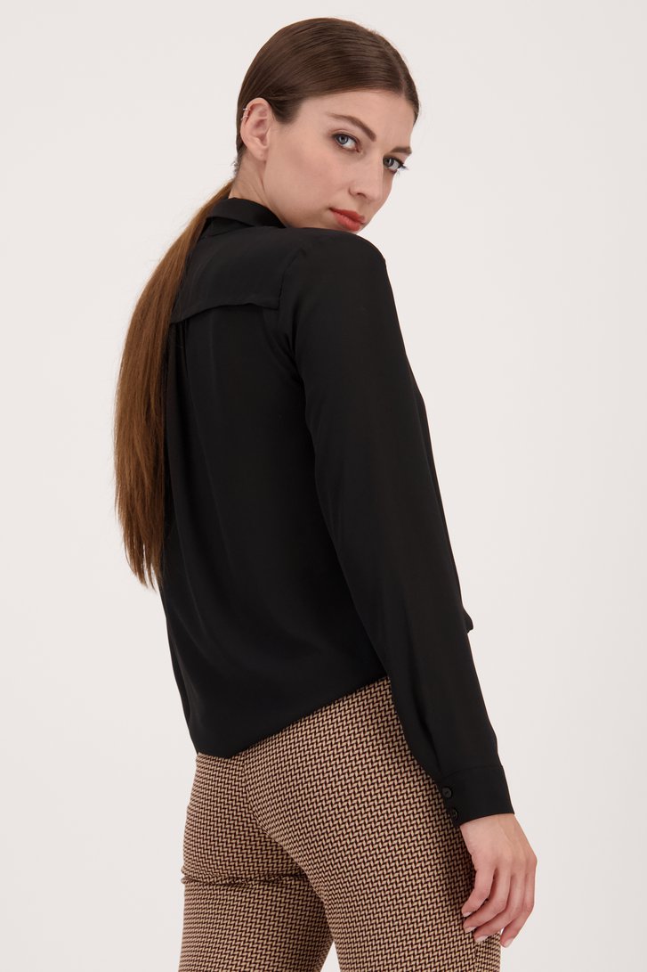 Zwarte blouse met lange mouwen van D'Auvry voor Dames