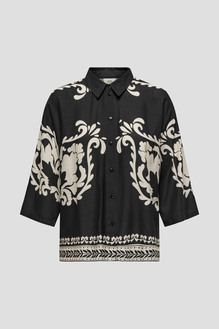 Productfoto 1 van Zwarte blouse met lichtbeige print  door JDY voor Dames