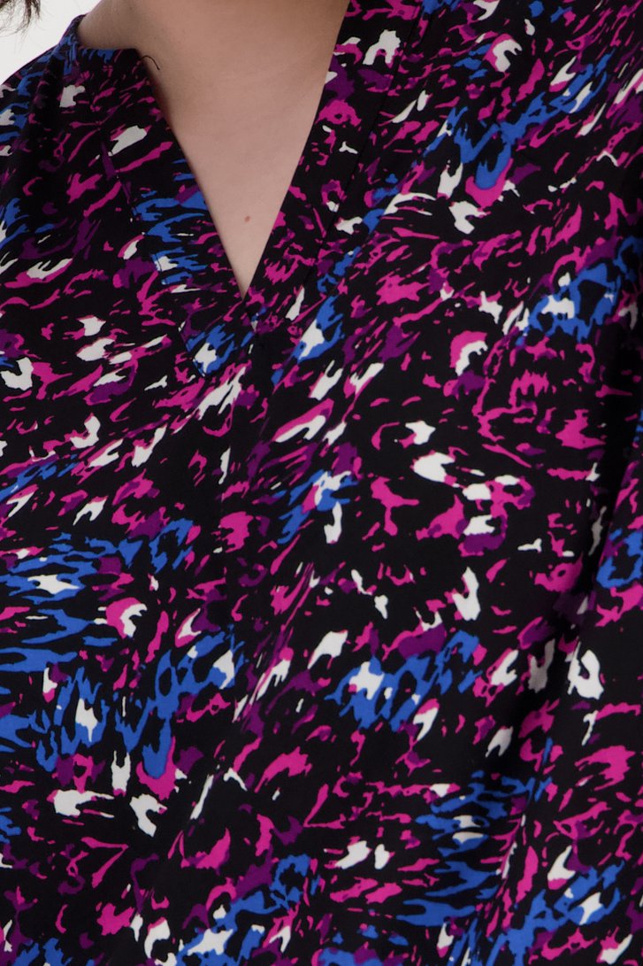 Zwarte blouse met paars-roze print van Only Carmakoma voor Dames