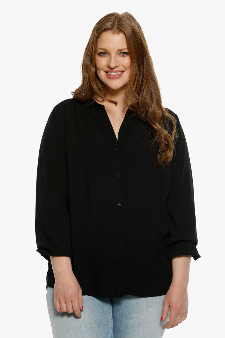 Zwarte blouse met V-hals van Only Carmakoma voor Dames