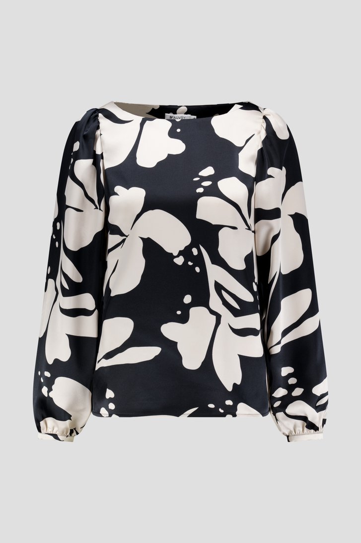 Zwarte blouse met zijdelook van D'Auvry voor Dames