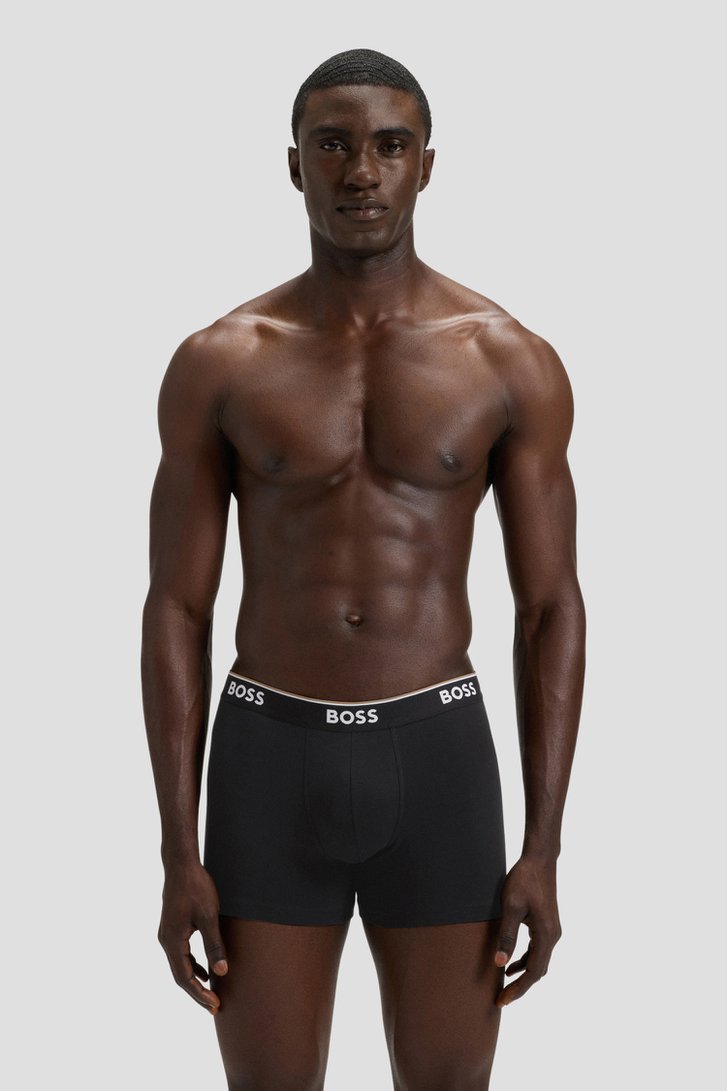 Achterkant van Zwarte boxershorts - Set van 3 door Hugo Boss voor Heren