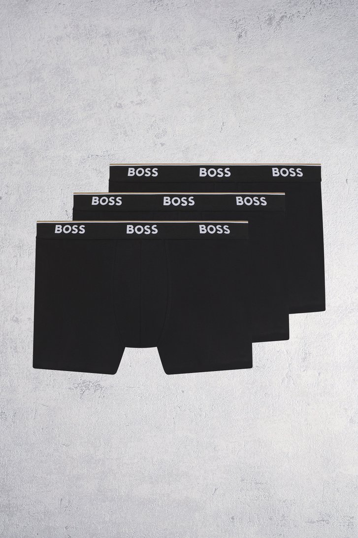 Voorkant van Zwarte boxershorts - Set van 3 door Hugo Boss voor Heren