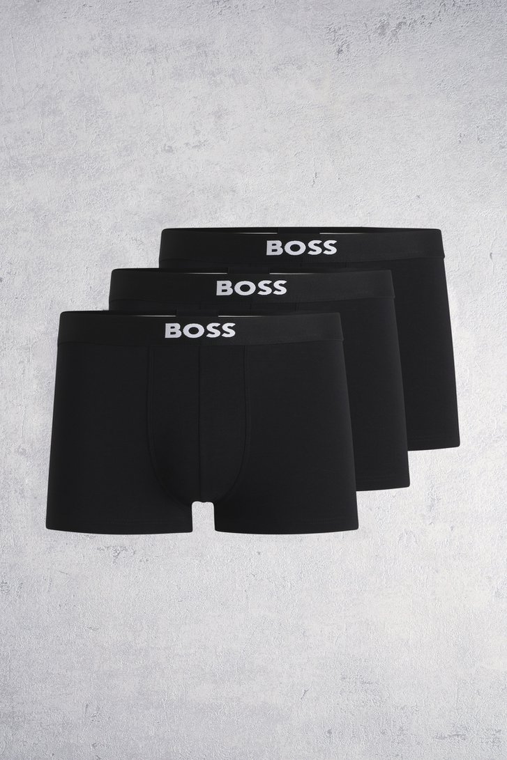 Detail van Zwarte boxershorts - Set van 3 door Hugo Boss voor Heren