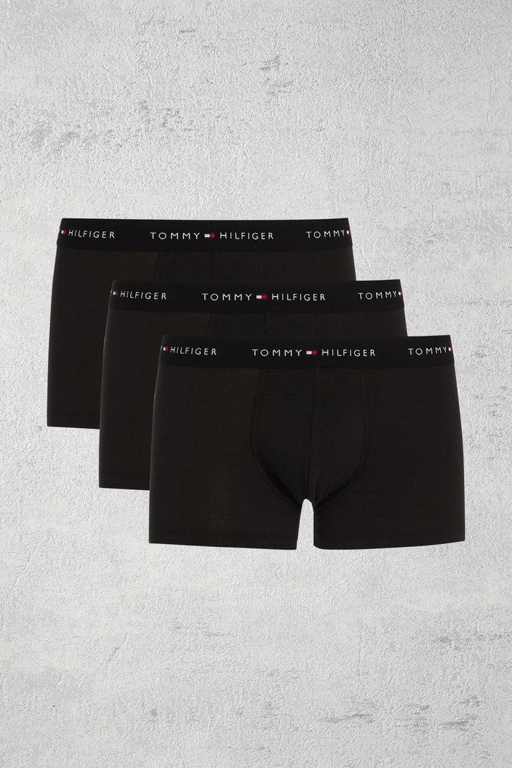 Voorkant van Zwarte boxershorts - Set van 3 door Tommy Hilfiger voor Heren