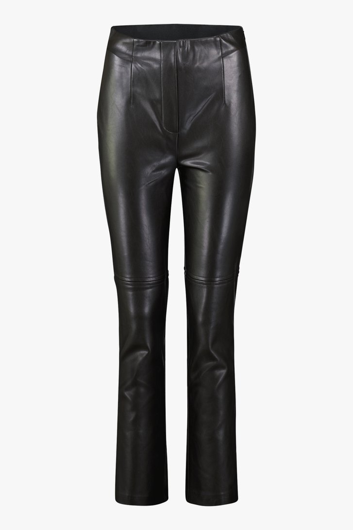 Zwarte broek in faux leather – bootcut  van Louise voor Dames