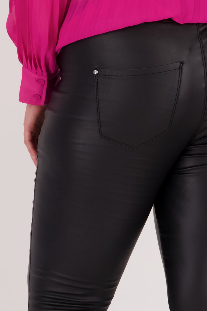 Zwarte broek met coating van Fransa voor Dames