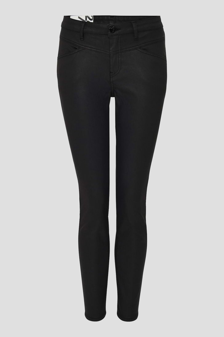 Zwarte broek met coating - Slim fit van Opus voor Dames