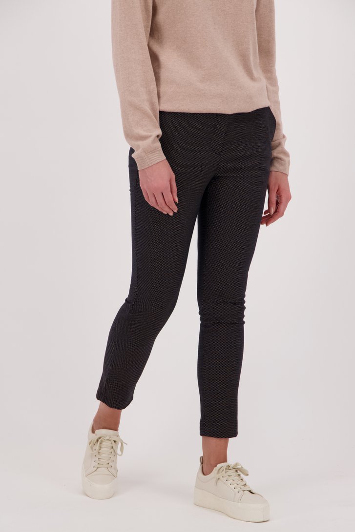 Zwarte broek met print en elastische tailleband van Liberty Island voor Dames
