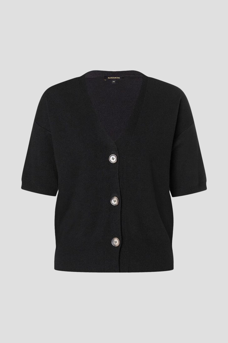 Productfoto 1 van Zwarte cardigan met korte mouwen door More & More voor Dames