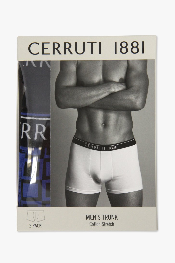 Zwarte en blauw geprinte boxershort - 2 stuks van Cerruti 1881 voor Heren