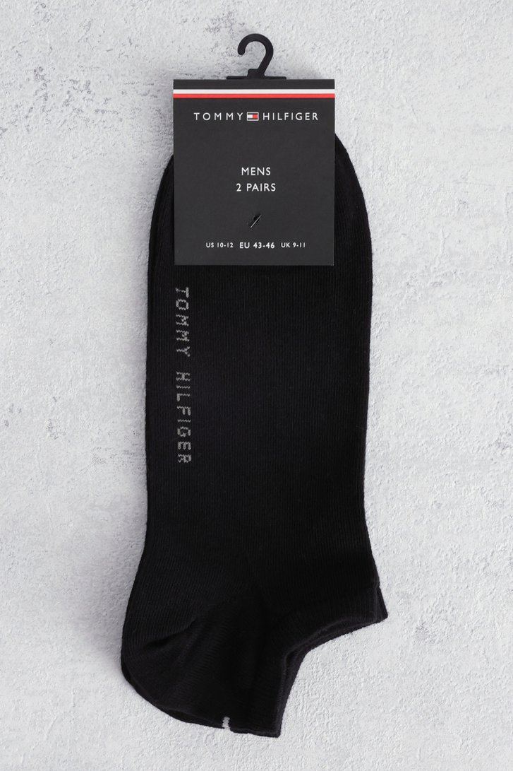 Productfoto 1 van Zwarte enkelsokken - 2 paar door Tommy Hilfiger voor Heren