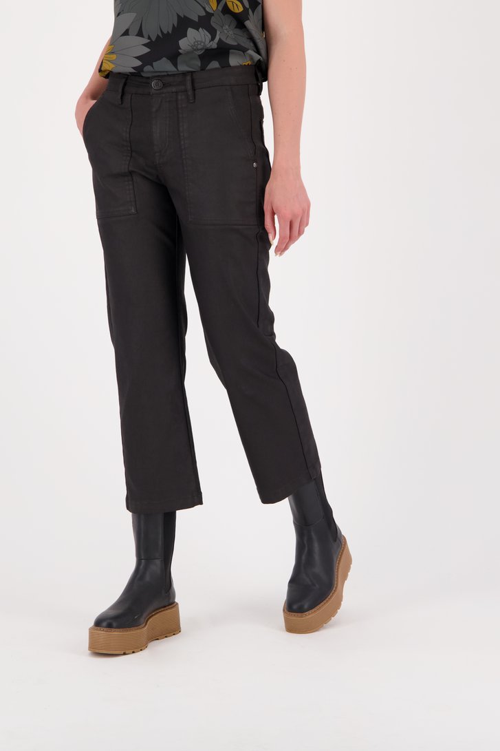 Zwarte gecoate jeans - culotte van Opus voor Dames