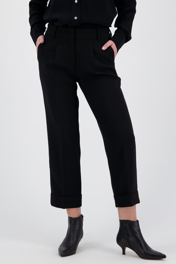 Zwarte geklede broek - straight fit  van Opus voor Dames