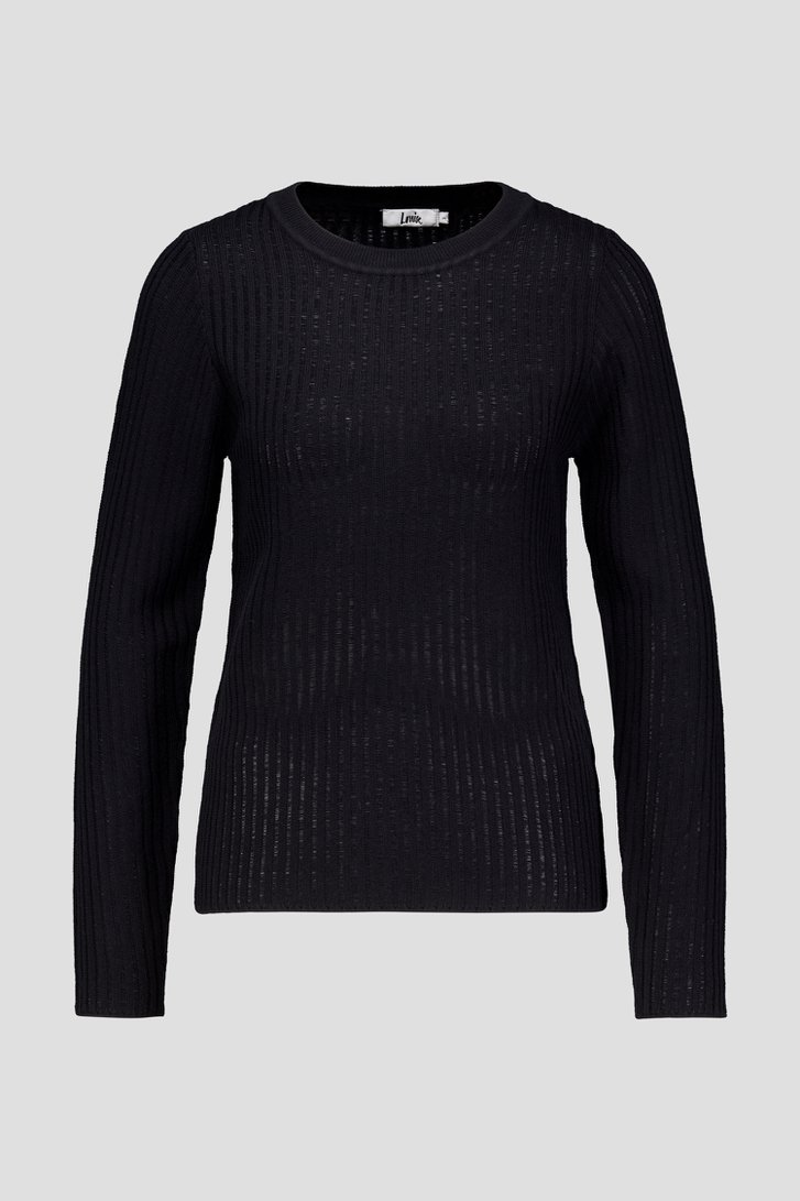 Productfoto 1 van Zwarte geribde trui door Louise voor Dames