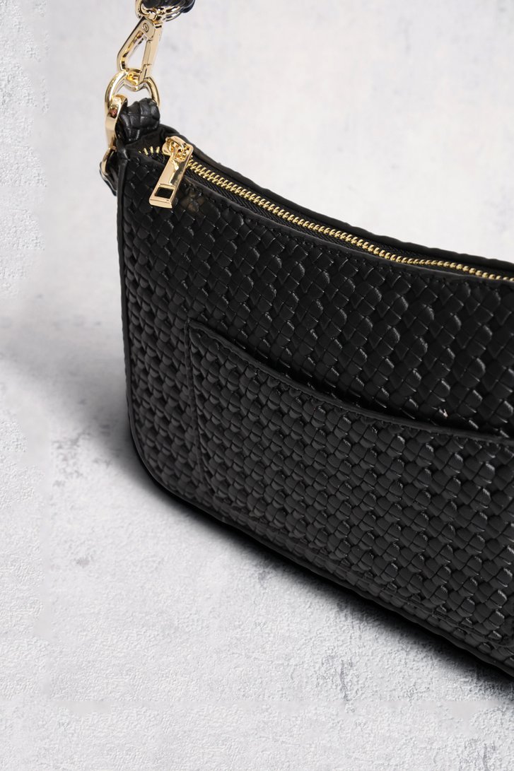 Productfoto 1 van Zwarte gevlochten schoudertas door Modeno voor Dames