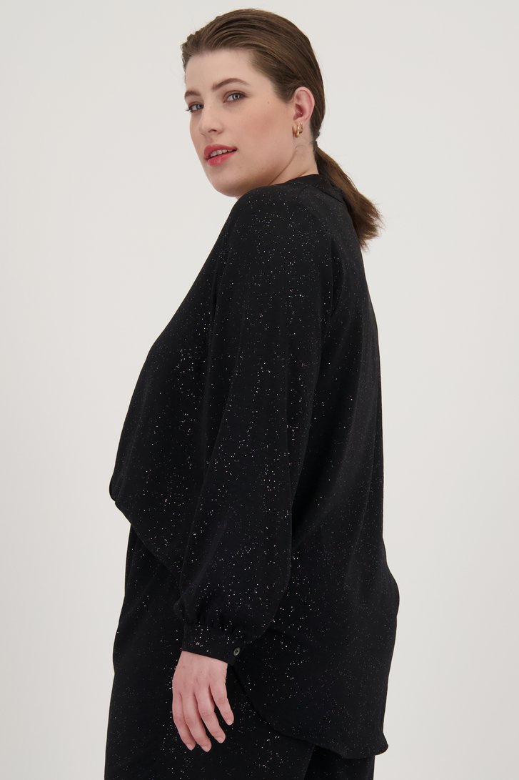 Zwarte glitterblouse van Only Carmakoma voor Dames