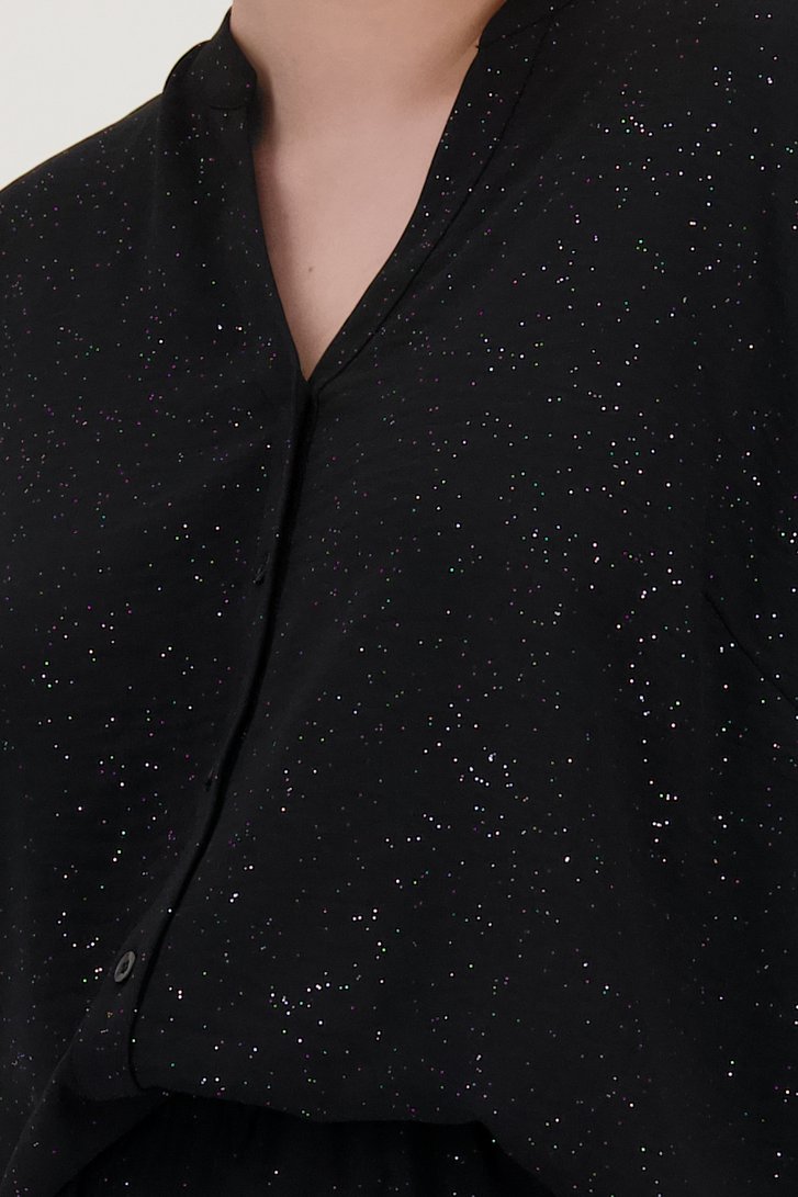 Zwarte glitterblouse van Only Carmakoma voor Dames