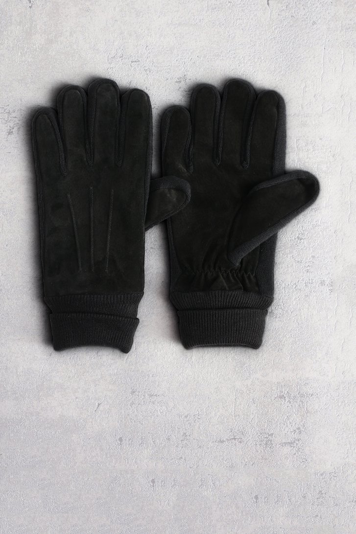 Voorkant van Zwarte handschoenen met suède look door Liberty Island voor Heren