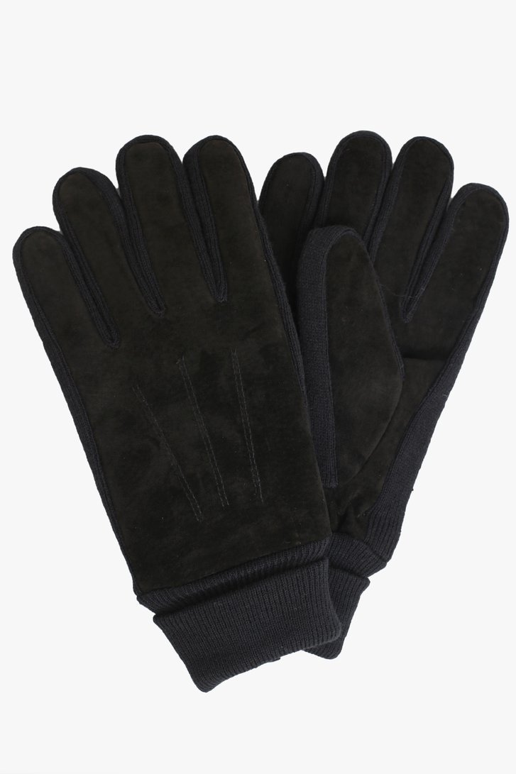 Zwarte handschoenen met suède van Ravøtt voor Heren