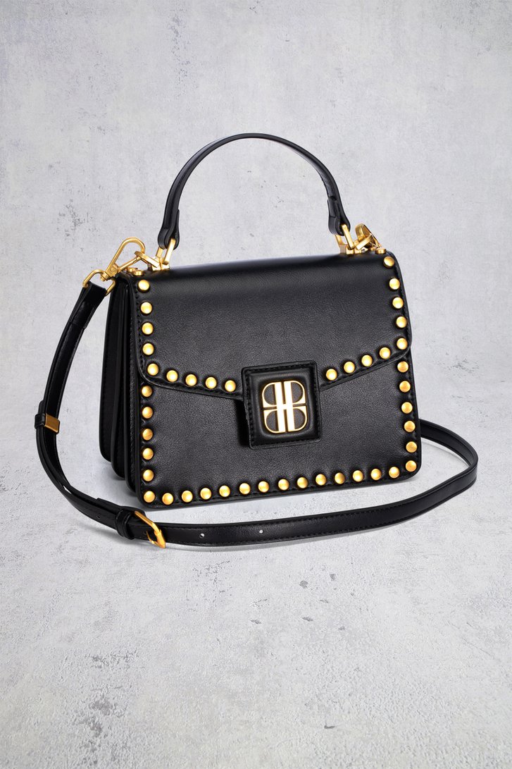 Productfoto 1 van Zwarte handtas met gouden studs door Laurent David voor Dames