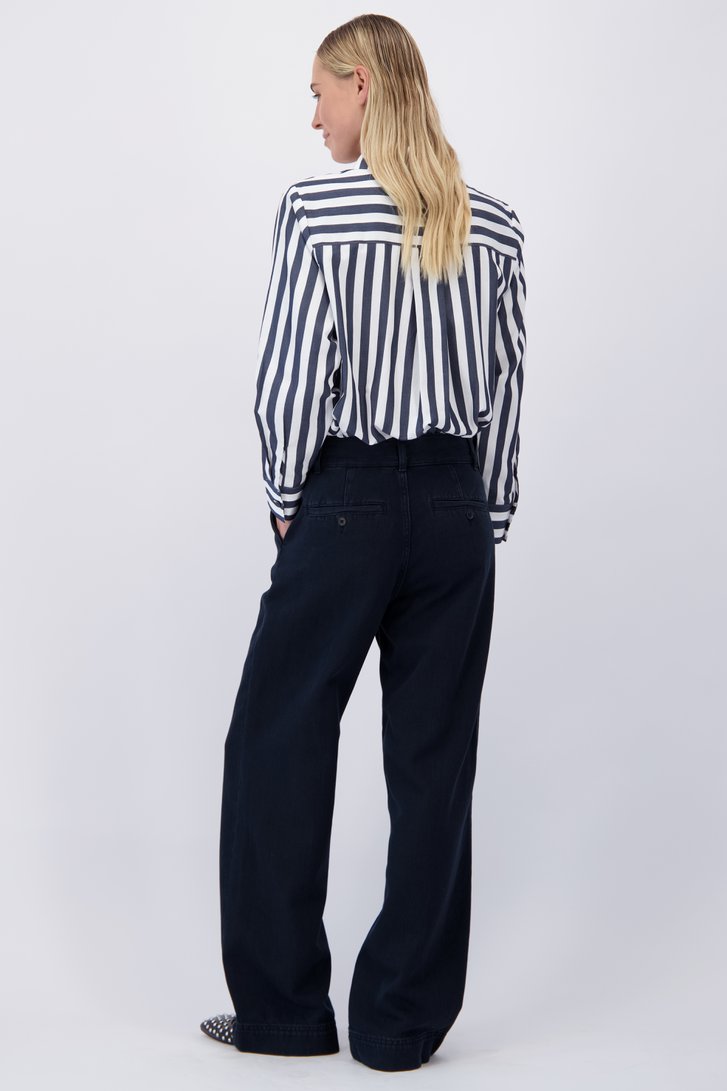 Achterkant van Zwarte jeans met siernaden – Wide leg fit door Liberty Island Denim voor Dames