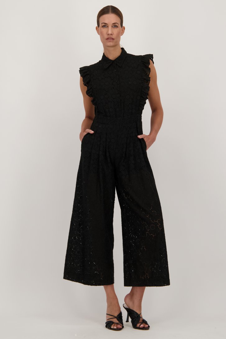 Zwarte jumpsuit met broderie anglaise van More & More voor Dames