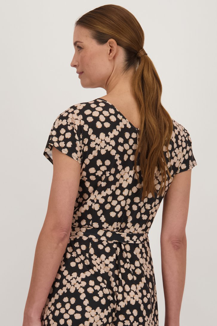 Achterkant van Zwarte jumpsuit met print door More & More voor Dames