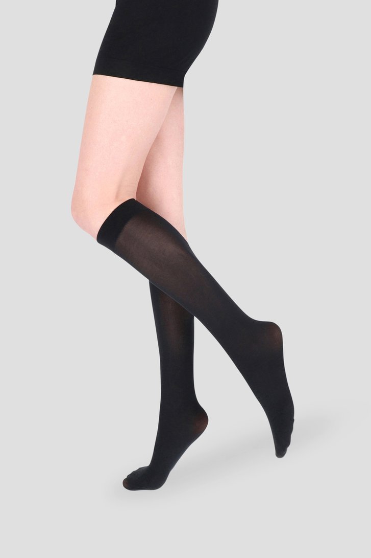 Voorkant van Zwarte kniekousen - 60 den - 2 paar door Liberty Island voor Dames