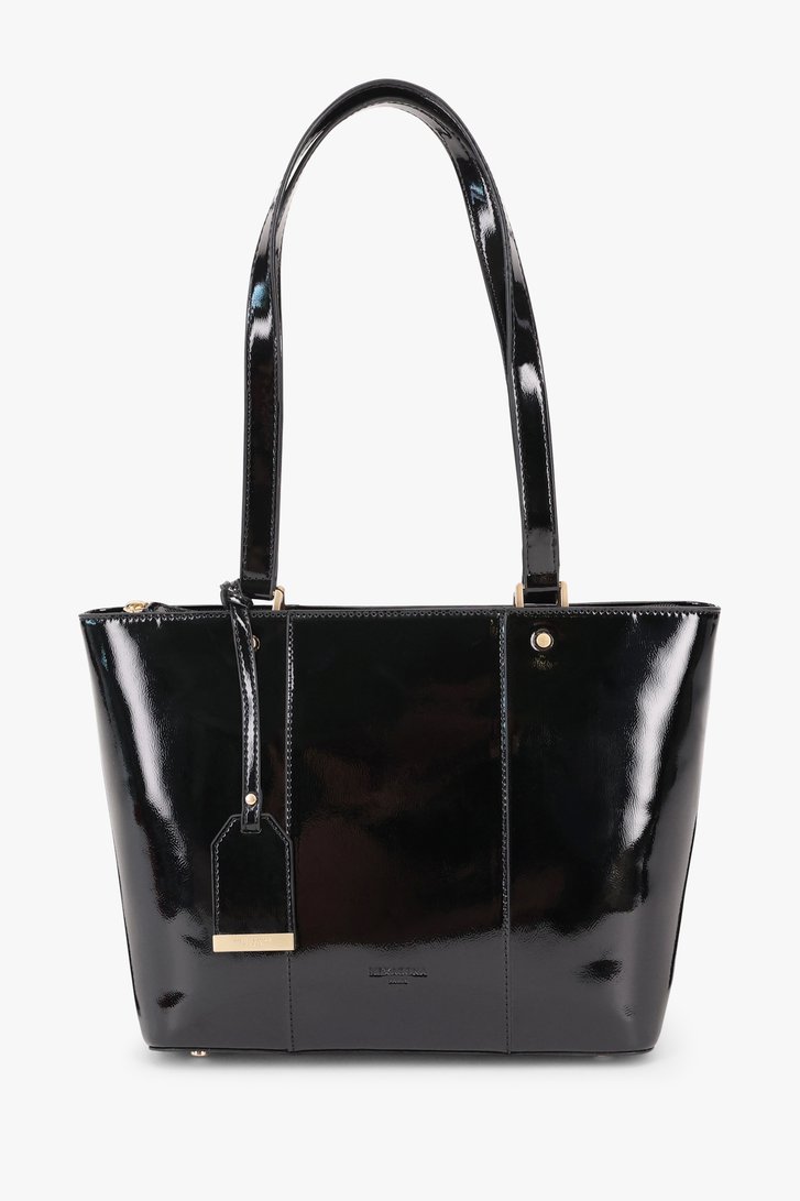 Productfoto 1 van Zwarte laqué handtas door Hexagona voor Dames